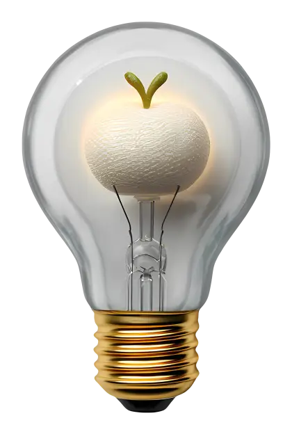 Light Bulb with Apple Inside
