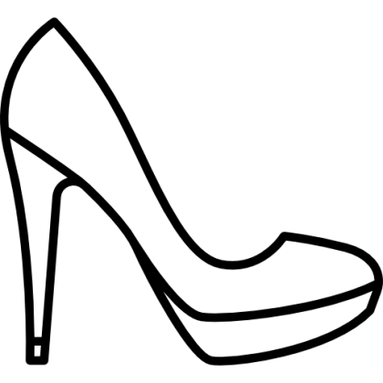 High Heel Shoe Outline for Fashion Design
