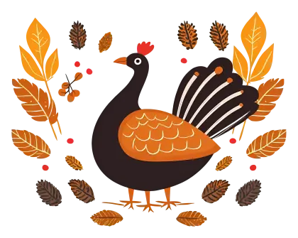 Thanksgiving Turkey with Leaves