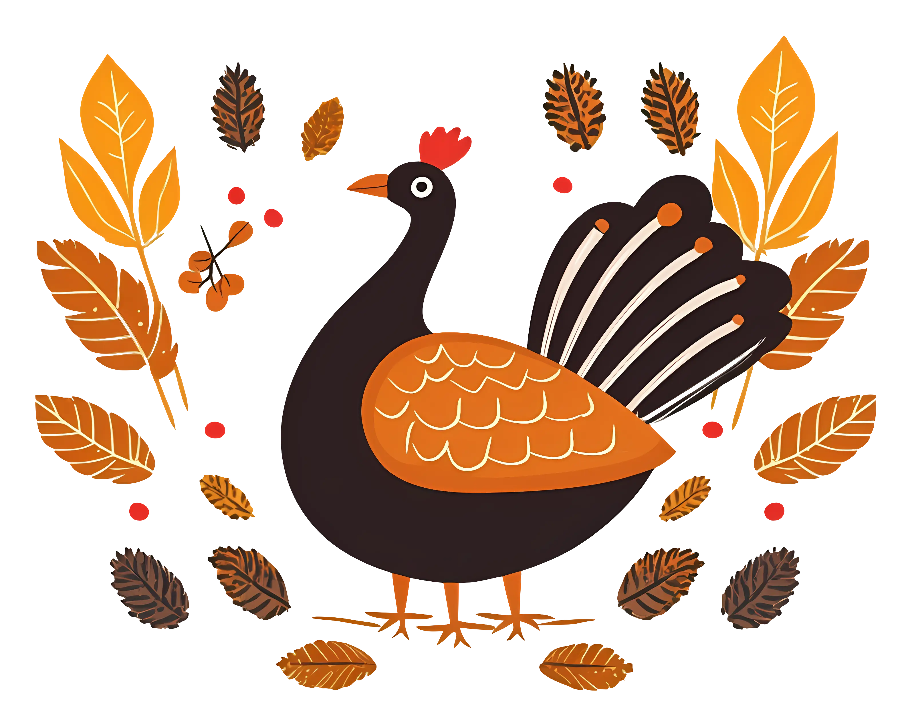 Thanksgiving Turkey with Leaves