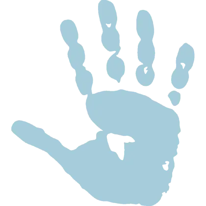 Blue Handprint Art