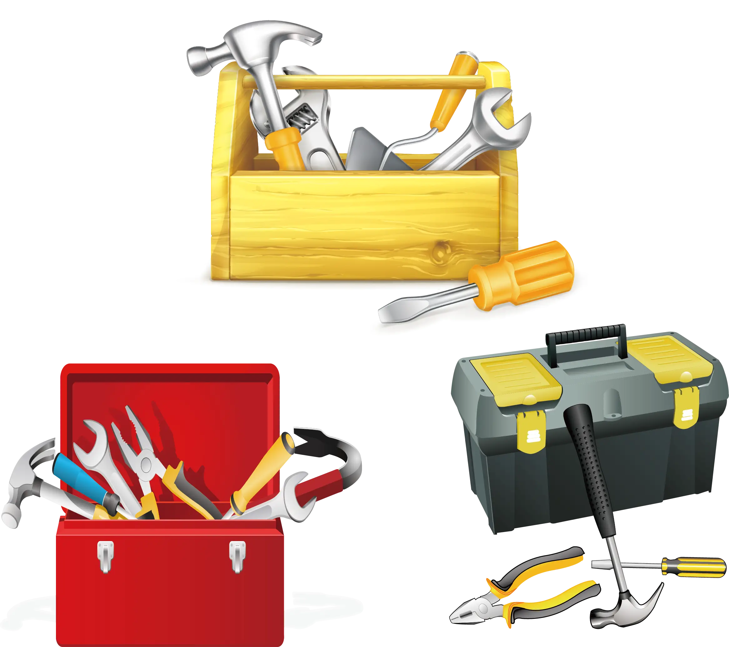 Various Toolboxes with Tools