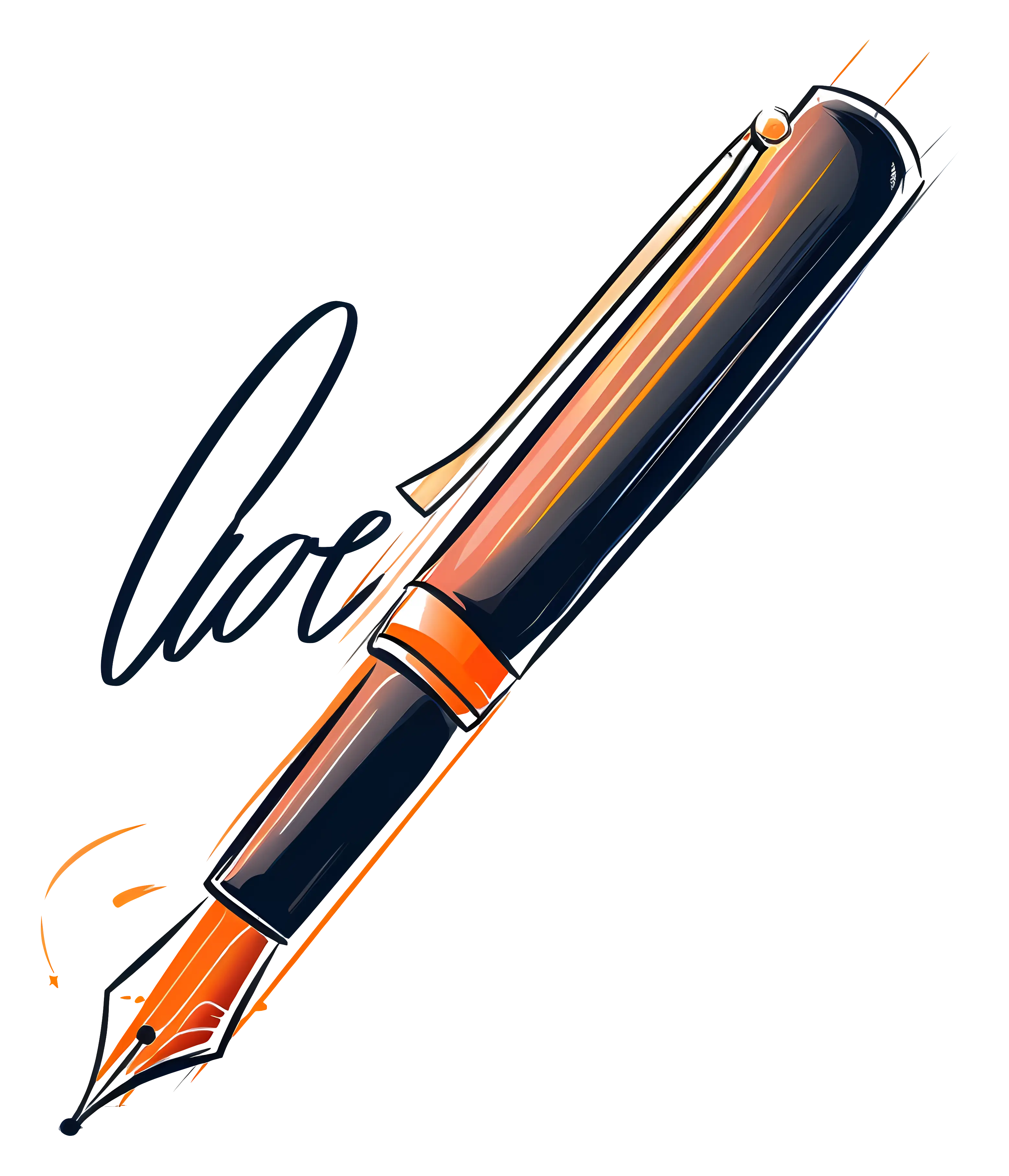 Elegant Fountain Pen Illustration