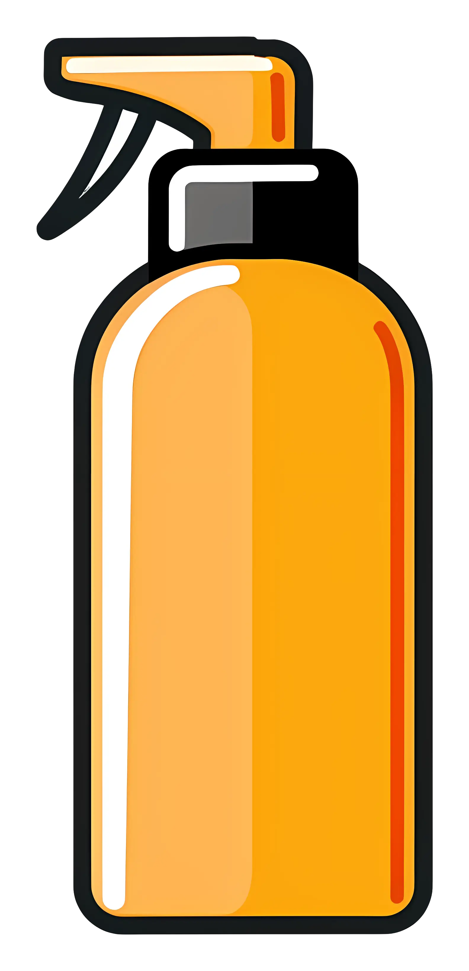 Orange Spray Bottle with Black Nozzle