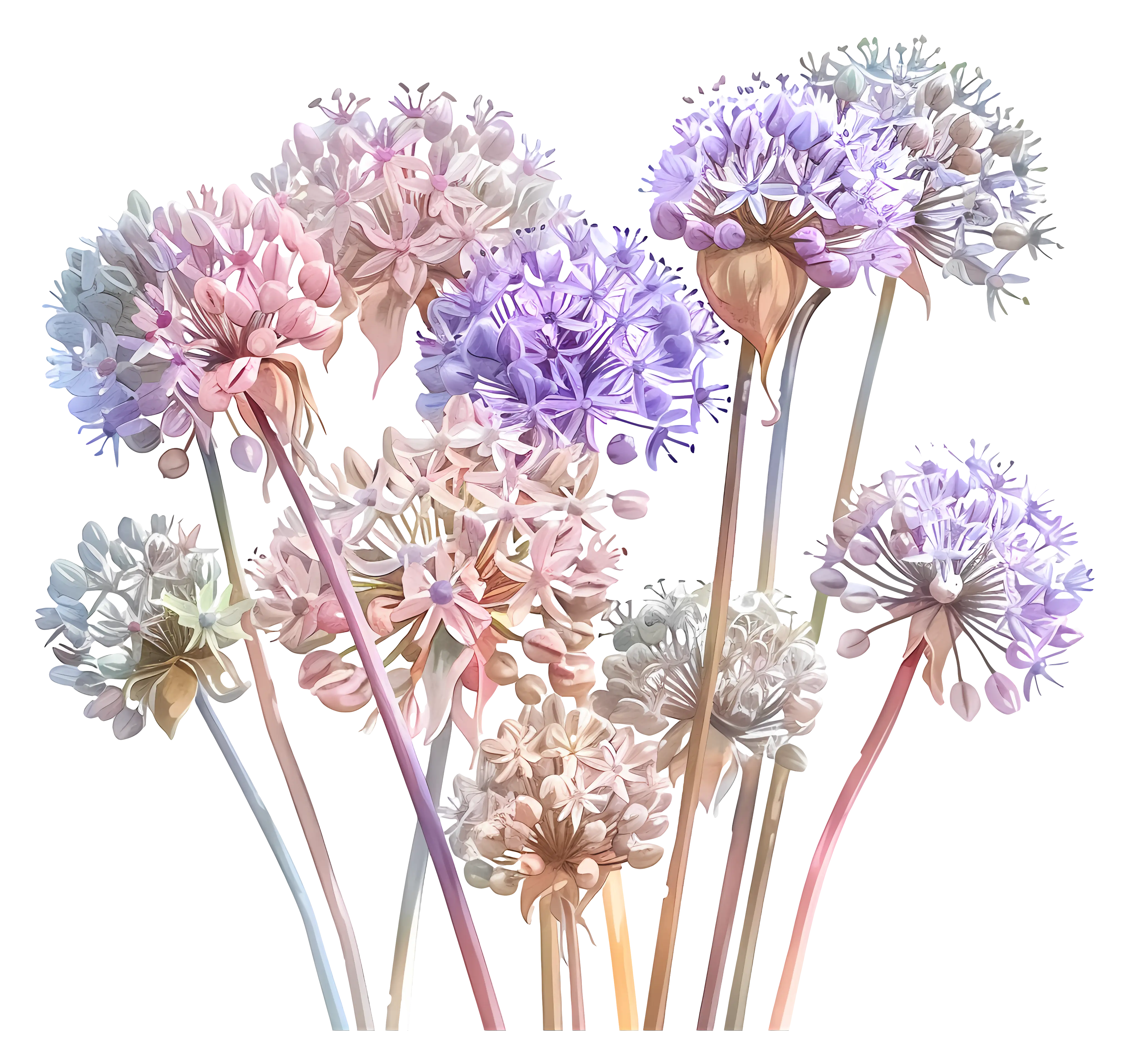 Pastel Colored Flowers in Bloom