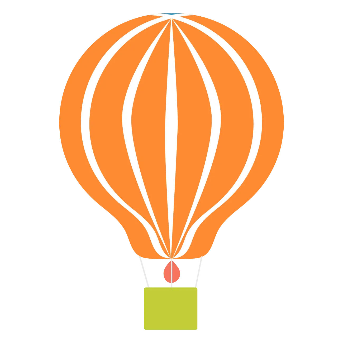 Cartoon Orange Hot Air Balloon