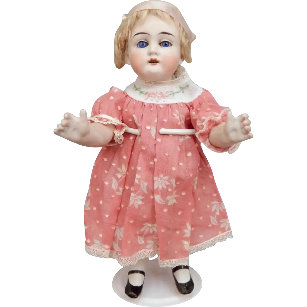 Vintage Porcelain Doll in Classic Attire