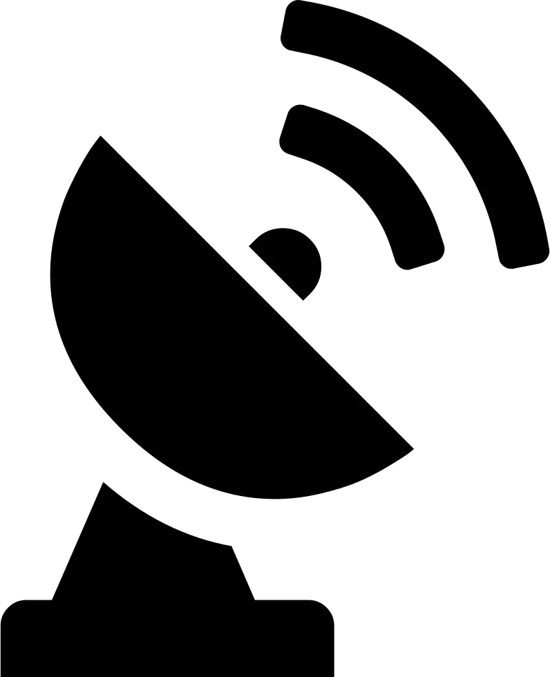 Satellite Dish Icon with Signal Waves