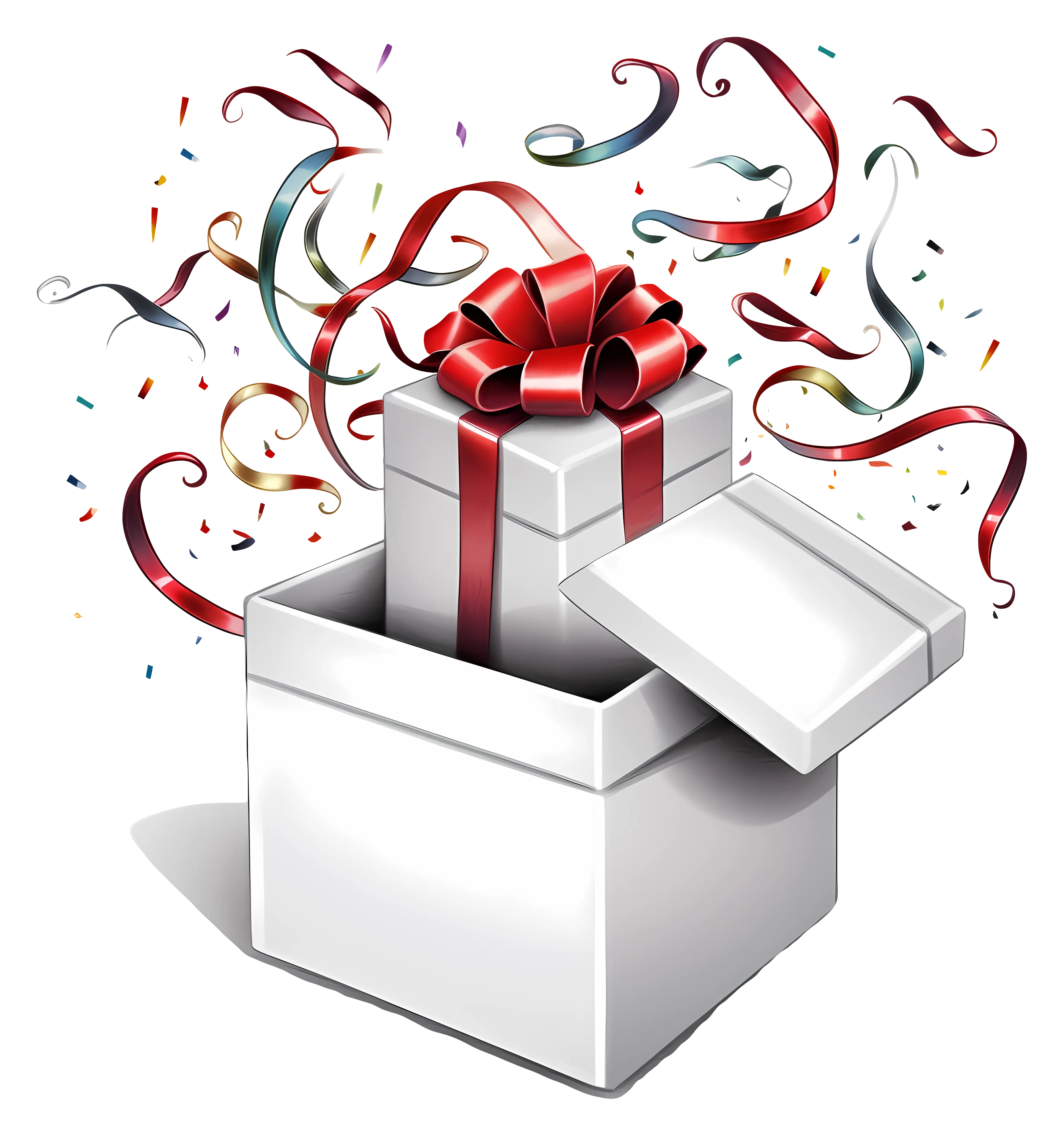 Gift Box Opening with Confetti Celebration