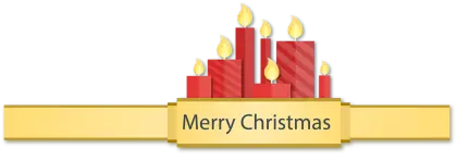 Red Candles with Merry Christmas Greeting