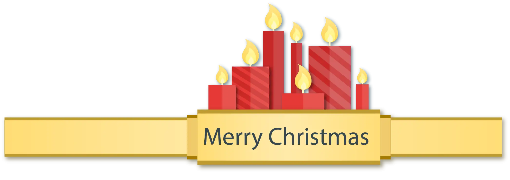 Red Candles with Merry Christmas Greeting
