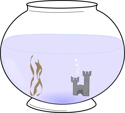 Empty Fish Bowl with Decorations