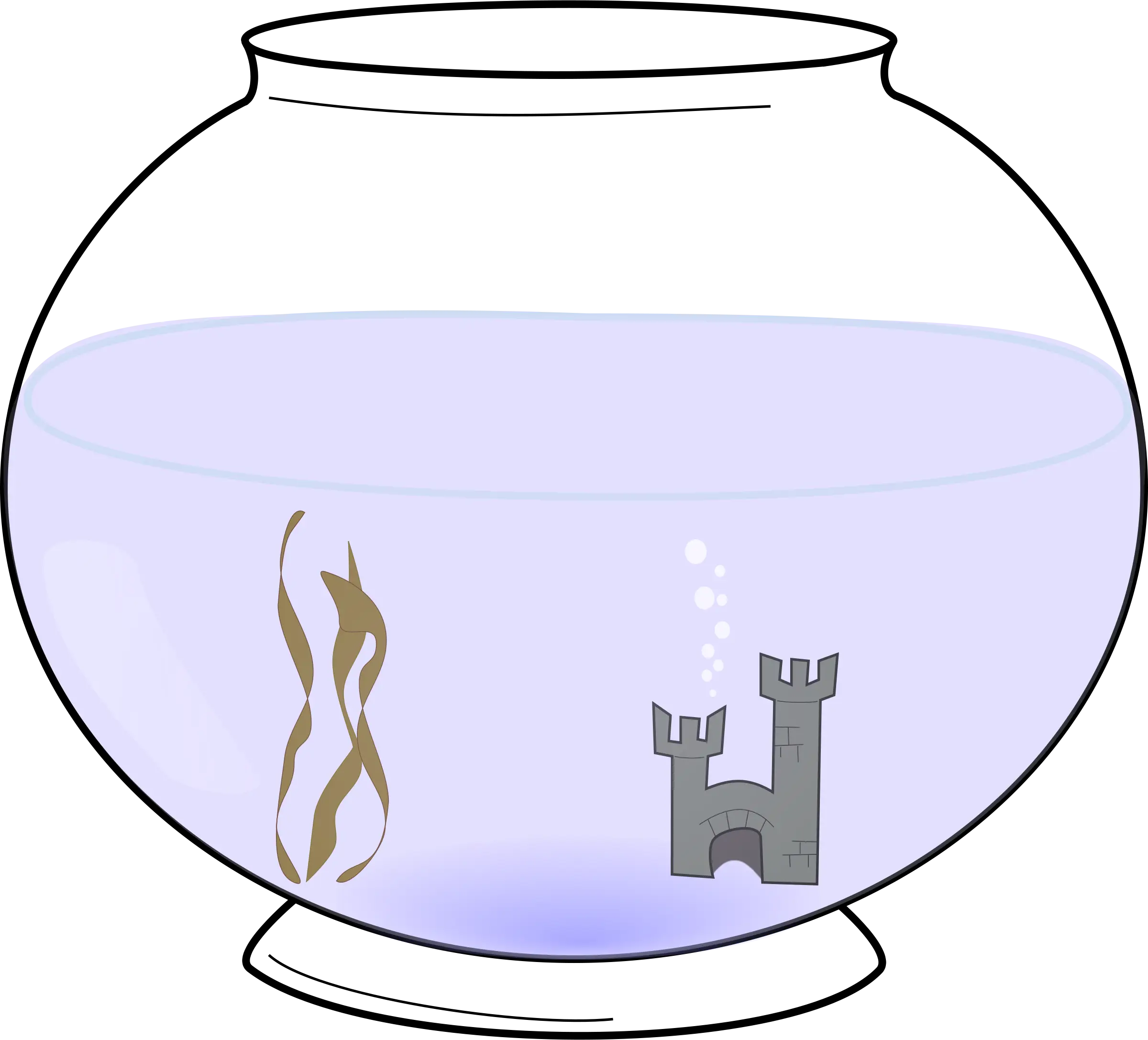Empty Fish Bowl with Decorations