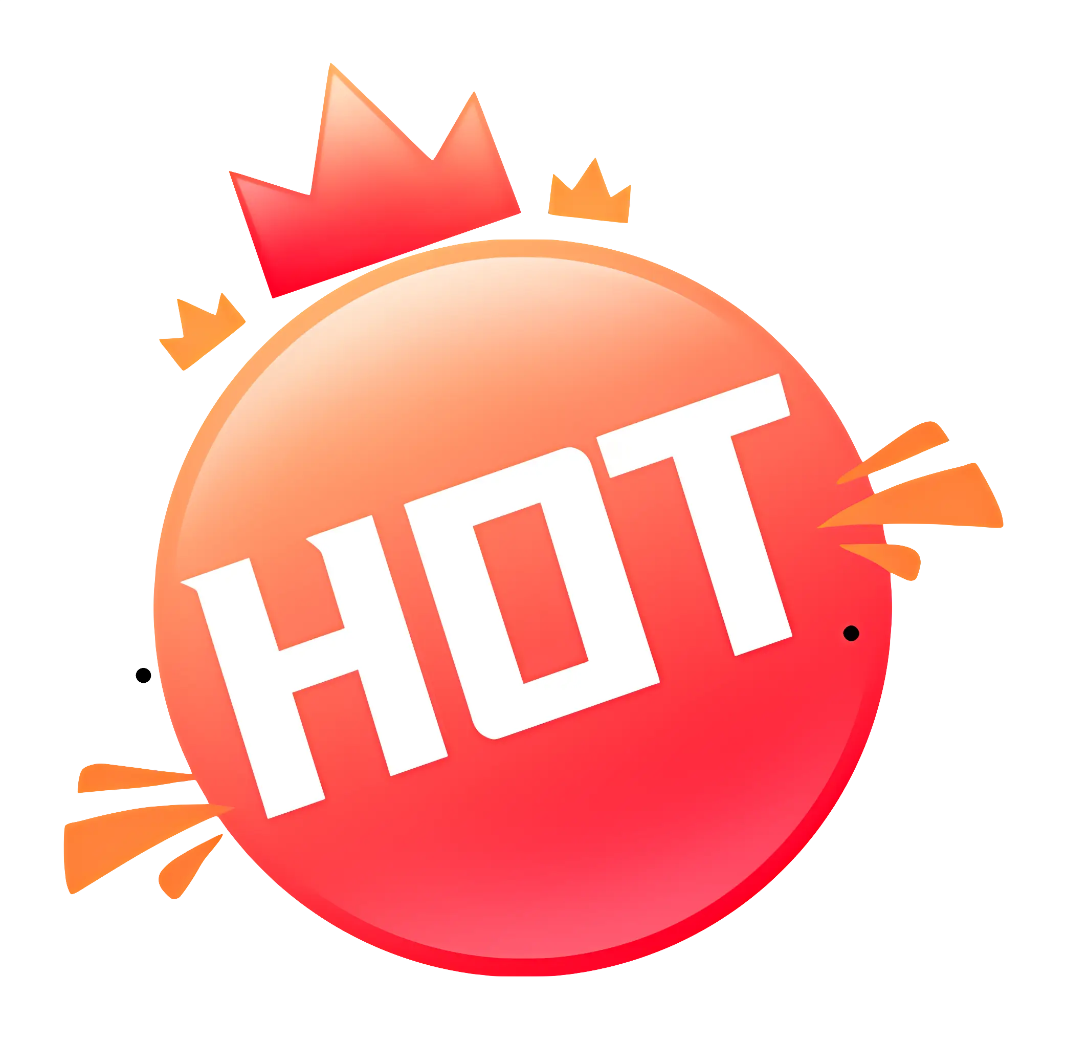 Hot Sign with Crown and Flames