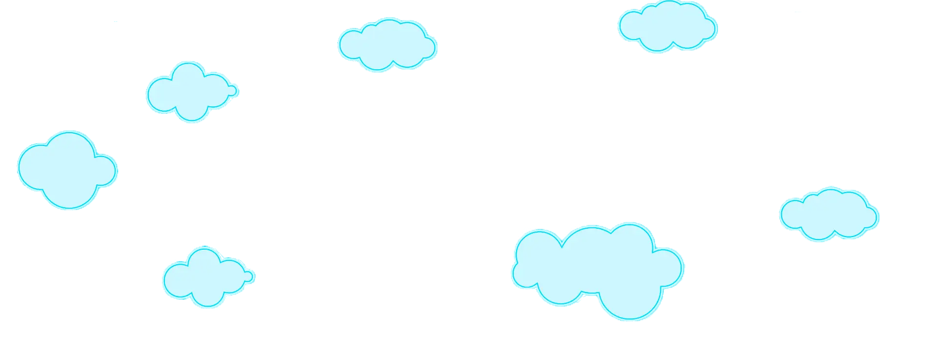 Light Blue Cartoon Clouds in Sky