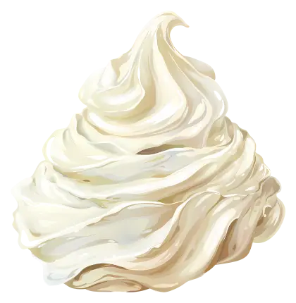 Whipped Cream Swirl Illustration for Desserts