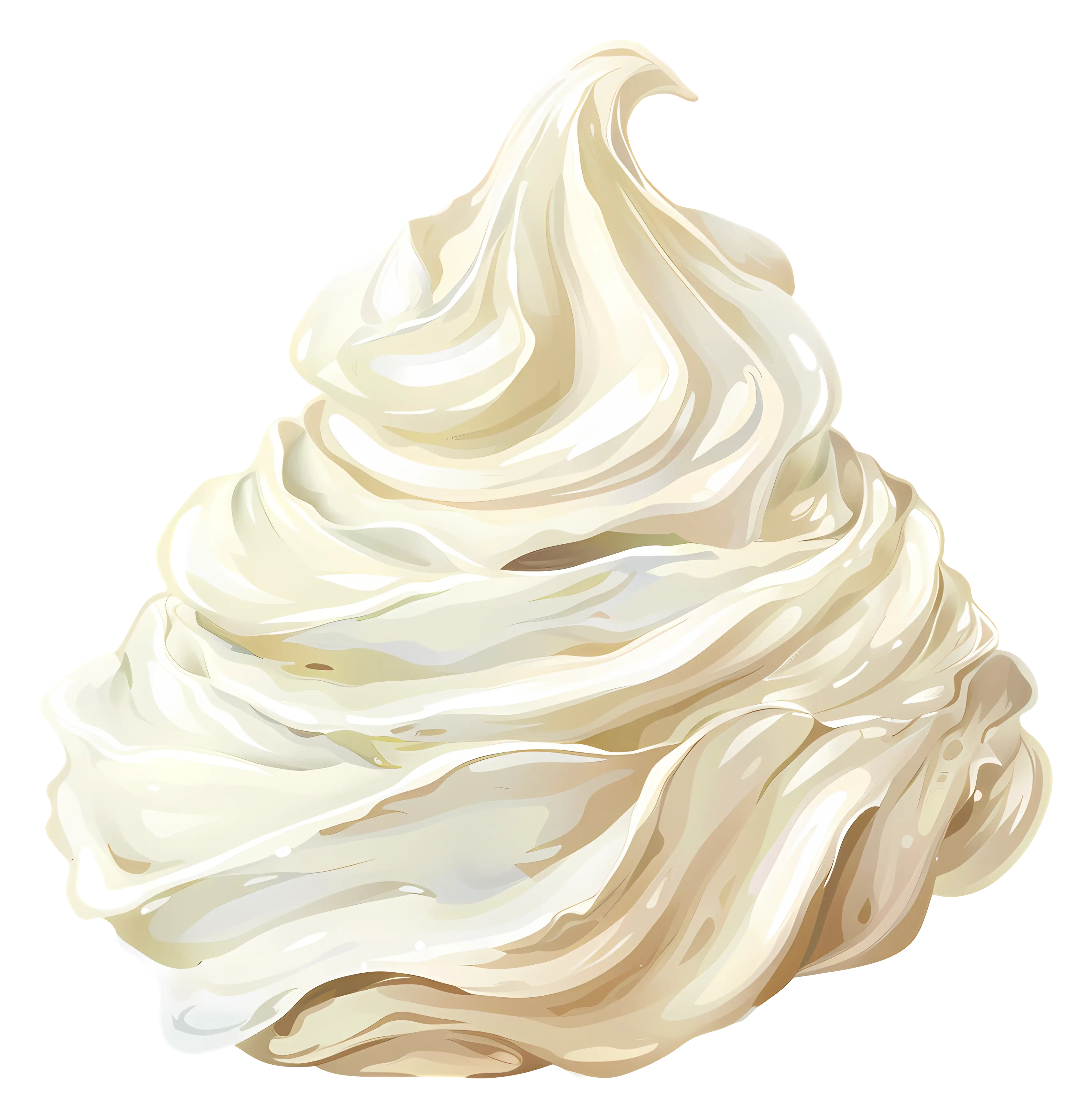 Whipped Cream Swirl Illustration for Desserts