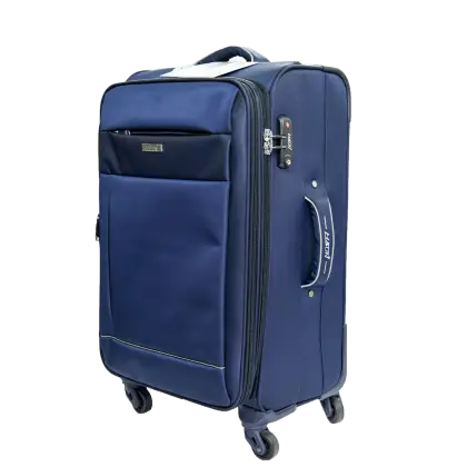 Blue Travel Suitcase with Wheels