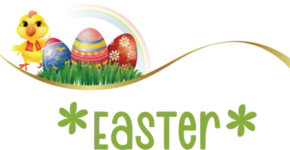 Easter Design with Eggs and Baby Chick