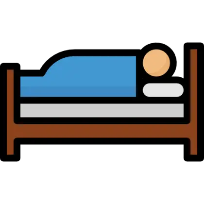 Person Sleeping in Bed Cartoon Illustration