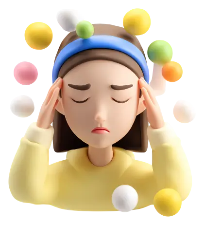 Headache Cartoon Illustration for Health Concept