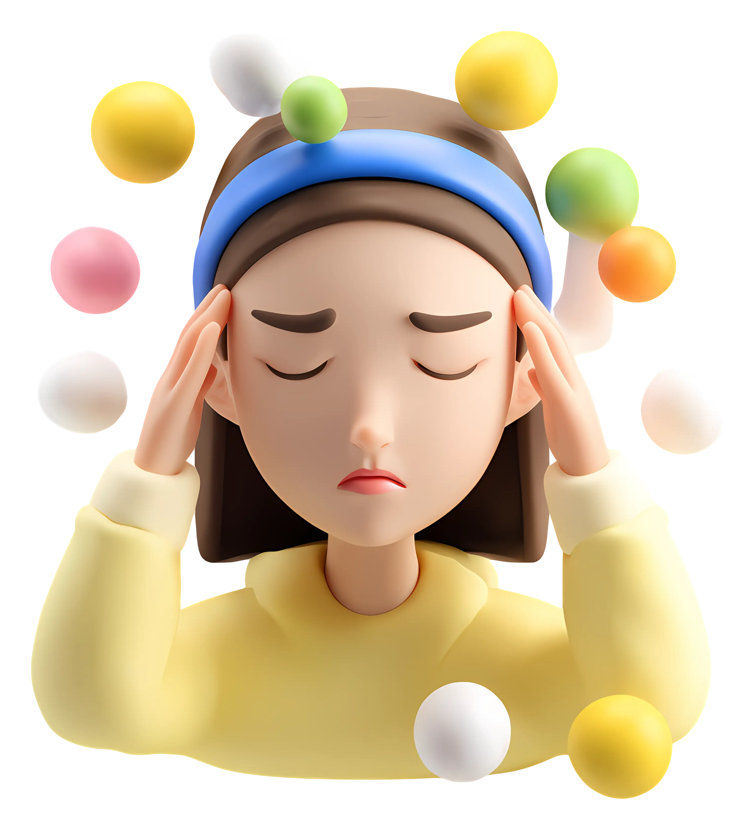 Headache Cartoon Illustration for Health Concept