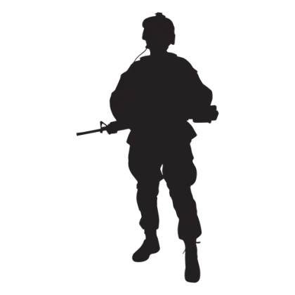 Soldier Silhouette with Weapon