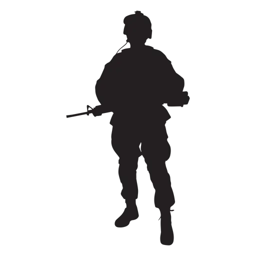 Soldier Silhouette with Weapon