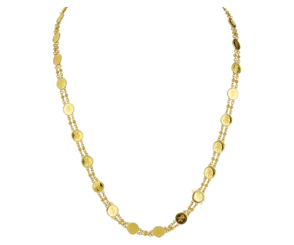 Elegant Gold Necklace with Coin Details