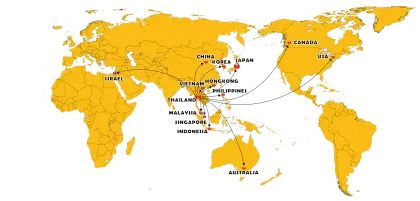World Map with Country Connections