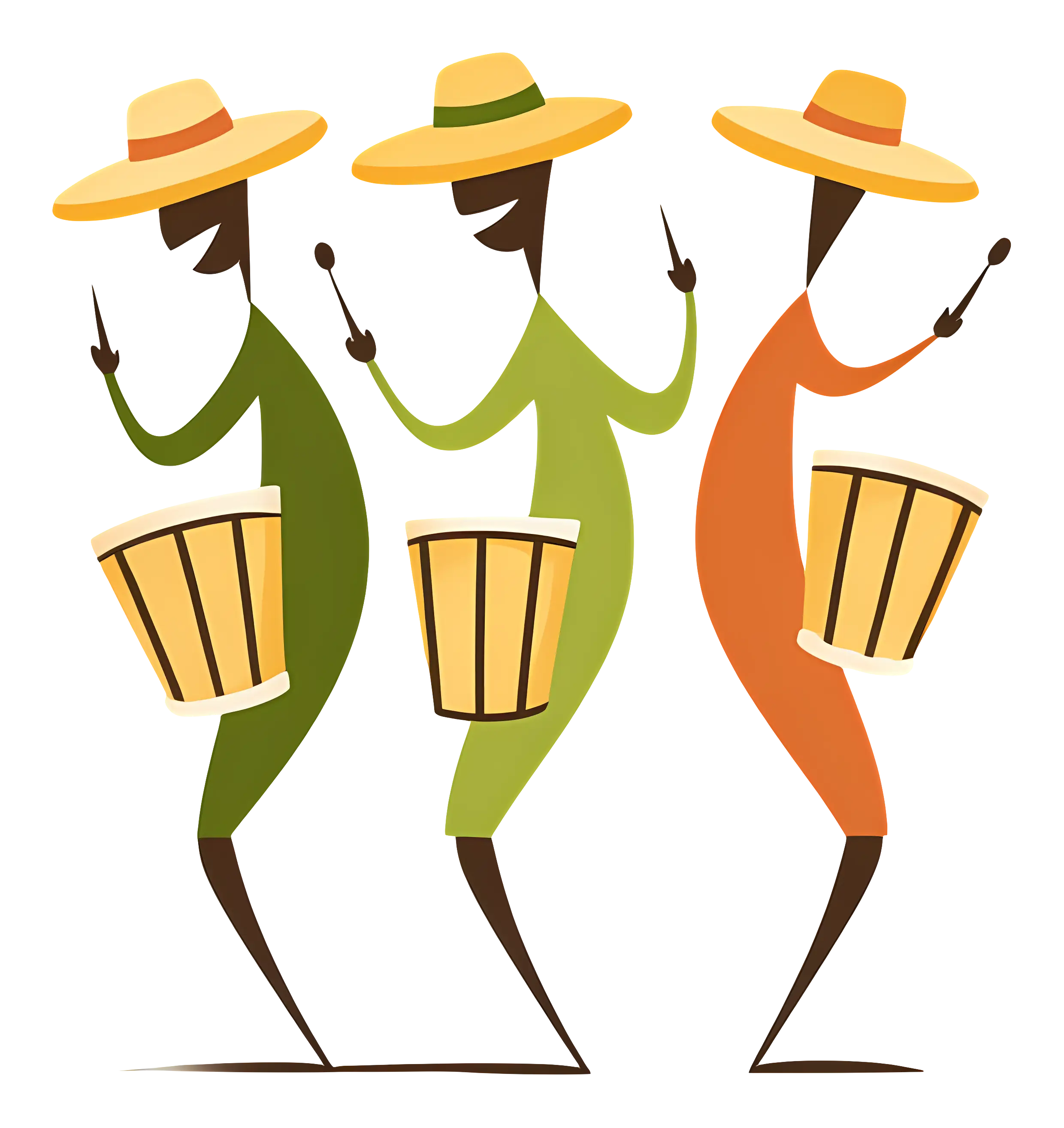 Colorful Drummers Illustration