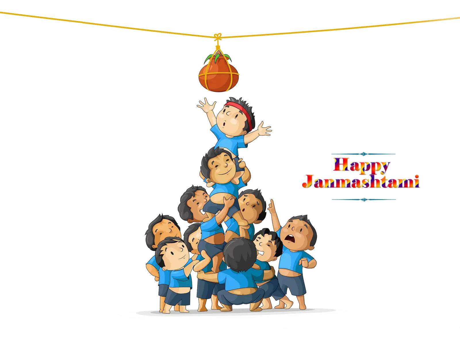 Human Pyramid for Janmashtami
