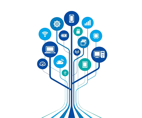 Technology Concept Illustration with Network Design