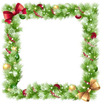 Christmas Pine Holiday Border Frame