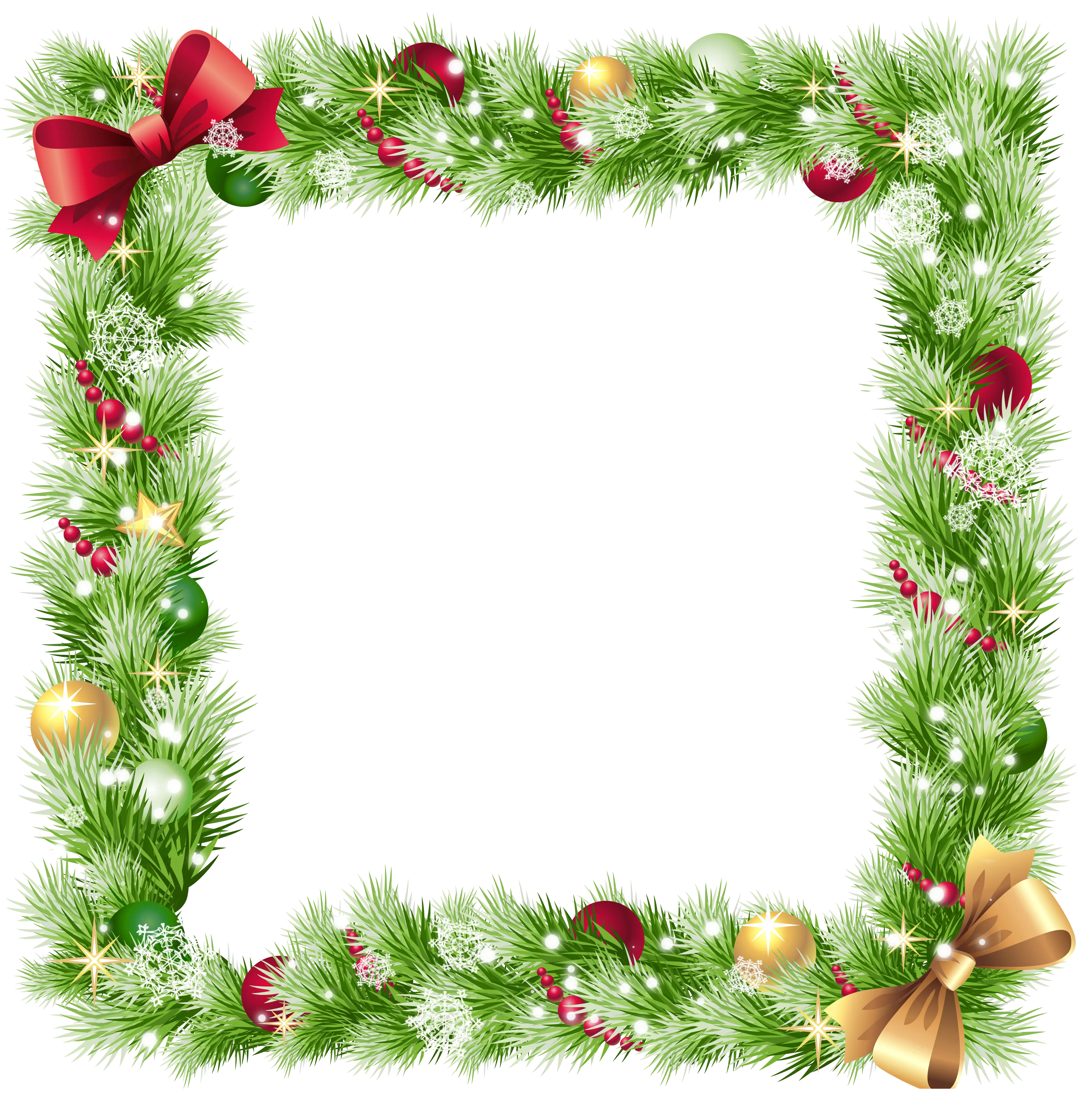 Christmas Pine Holiday Border Frame