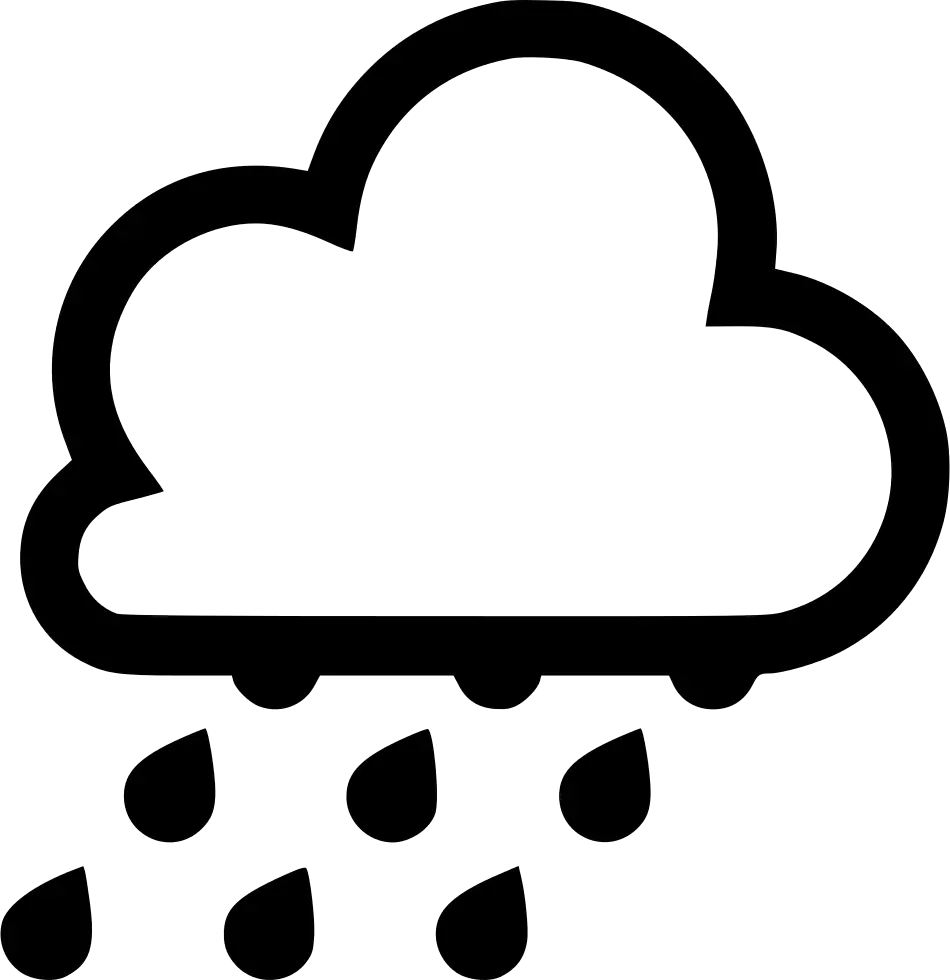 Black Rain Cloud with Raindrops Illustration