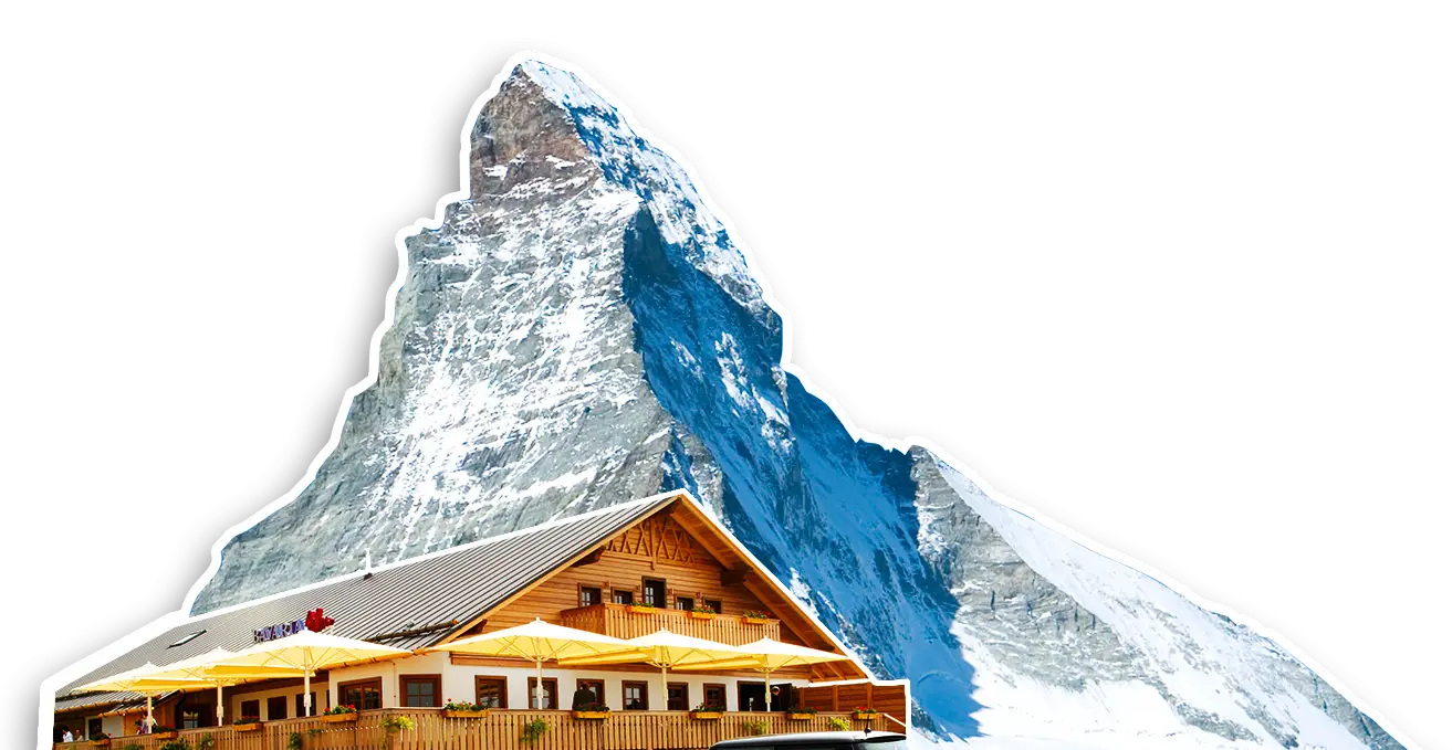 Snowy Mountain and Cozy Chalet