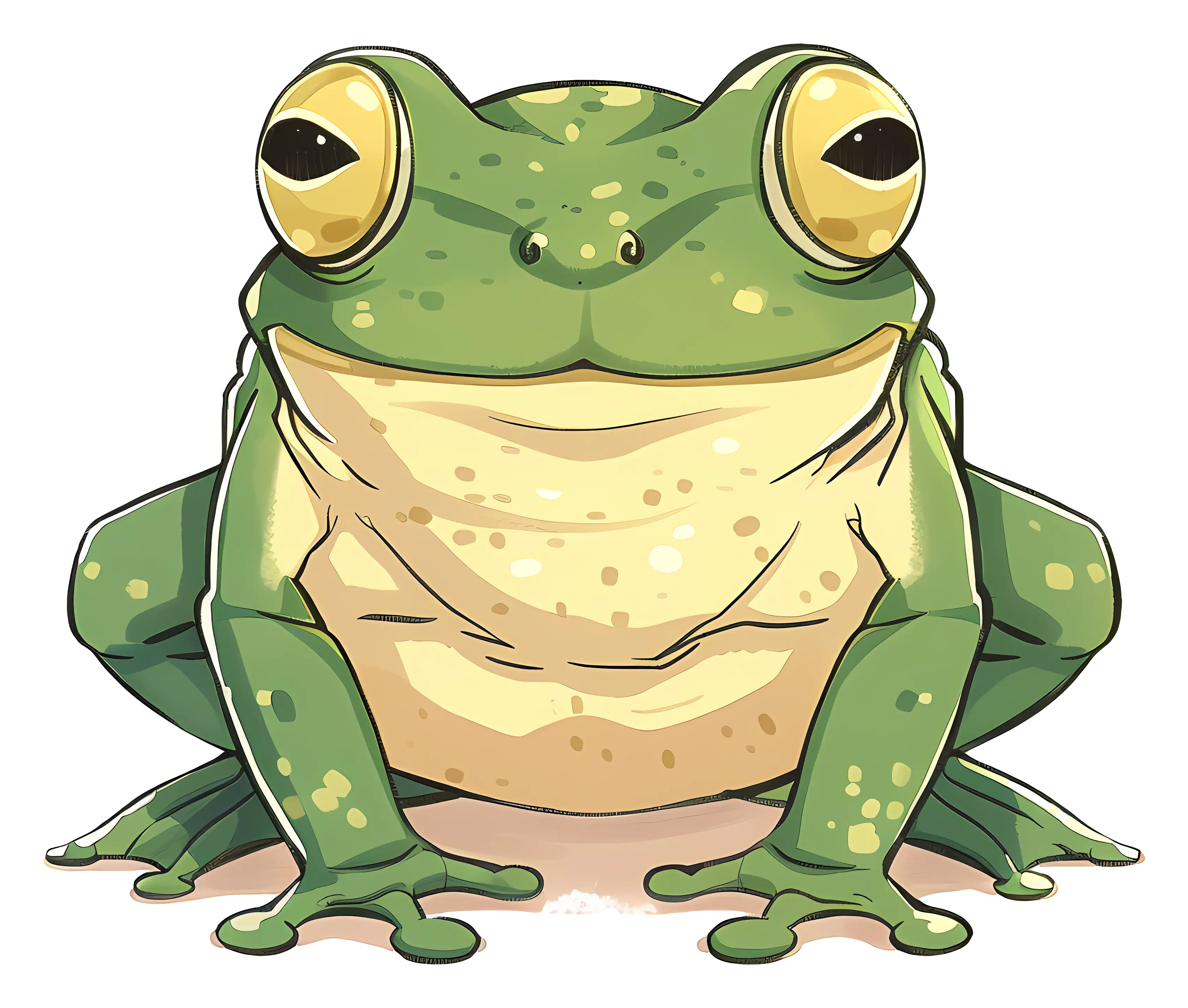 Adorable Cartoon Frog Illustration with Cute Details