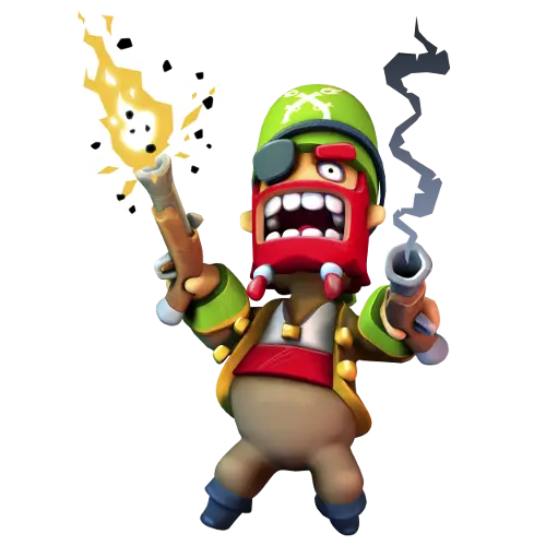 Cartoon Pirate with Guns
