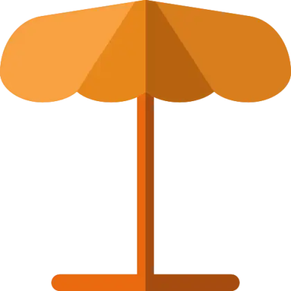 Orange Umbrella for Sun Protection