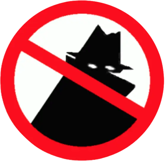 No Spy Prohibition Sign