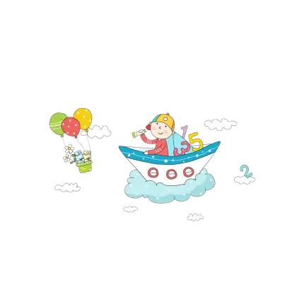 Cartoon Child in Boat Illustration