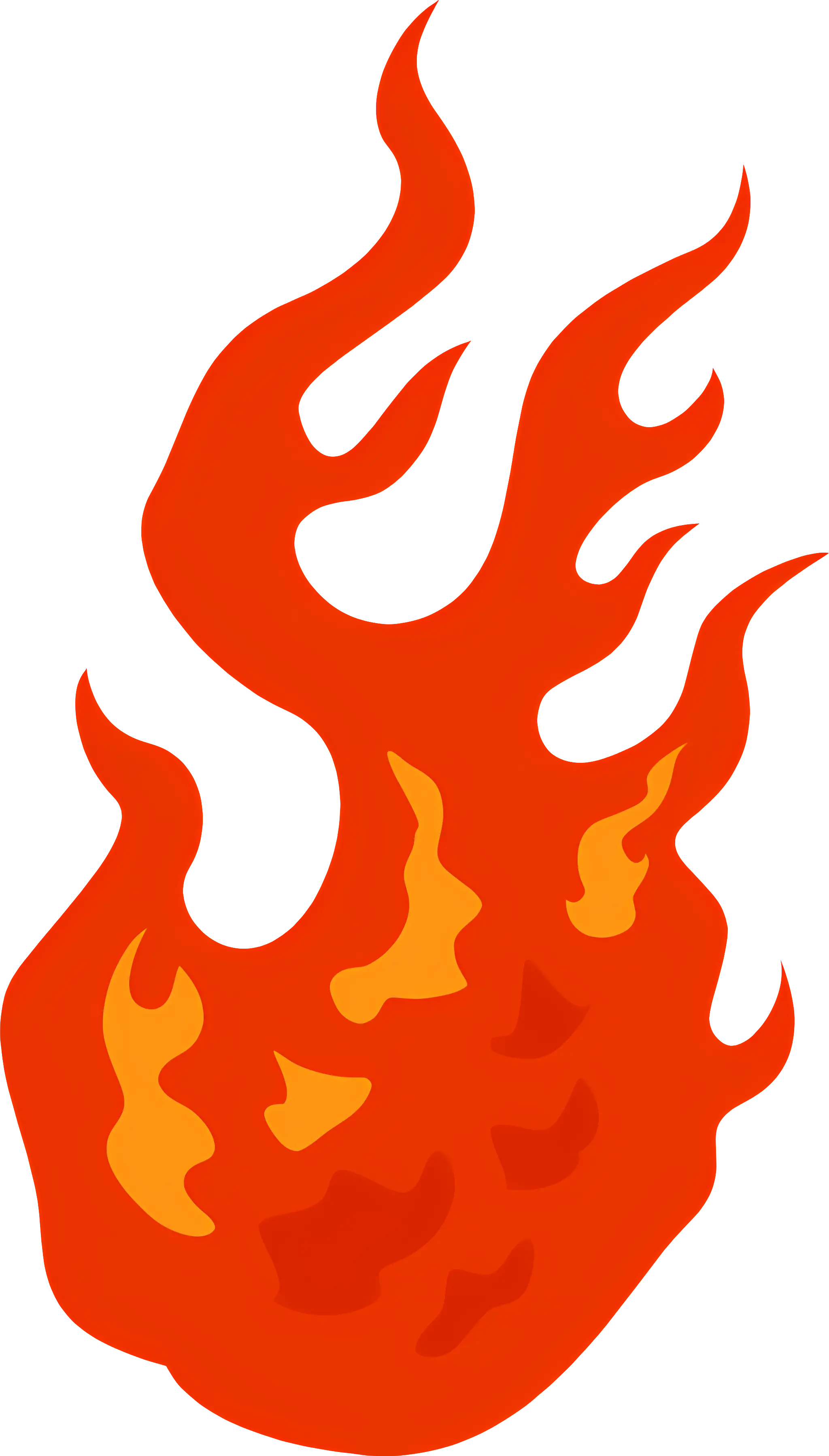 Red and Orange Flame Illustration Design