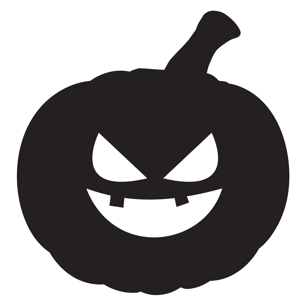 Black Pumpkin Silhouette for Halloween Decoration