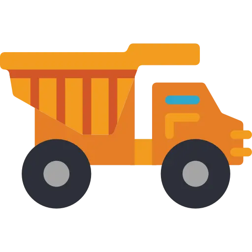 Orange Dump Truck Illustration