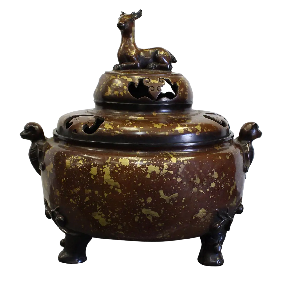 Antique Incense Burner with Animal Design