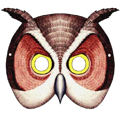 Owl Mask with Detailed Feathers