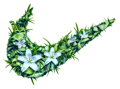 Green Floral Swoosh Decoration