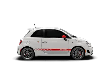 White Compact Car with Red Details