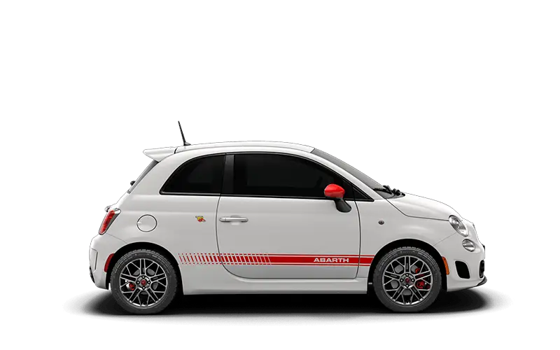White Compact Car with Red Details
